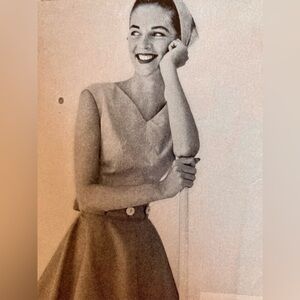 Rare Vtg 50sSewing Pattern button on blouse, halter, skirt & apron